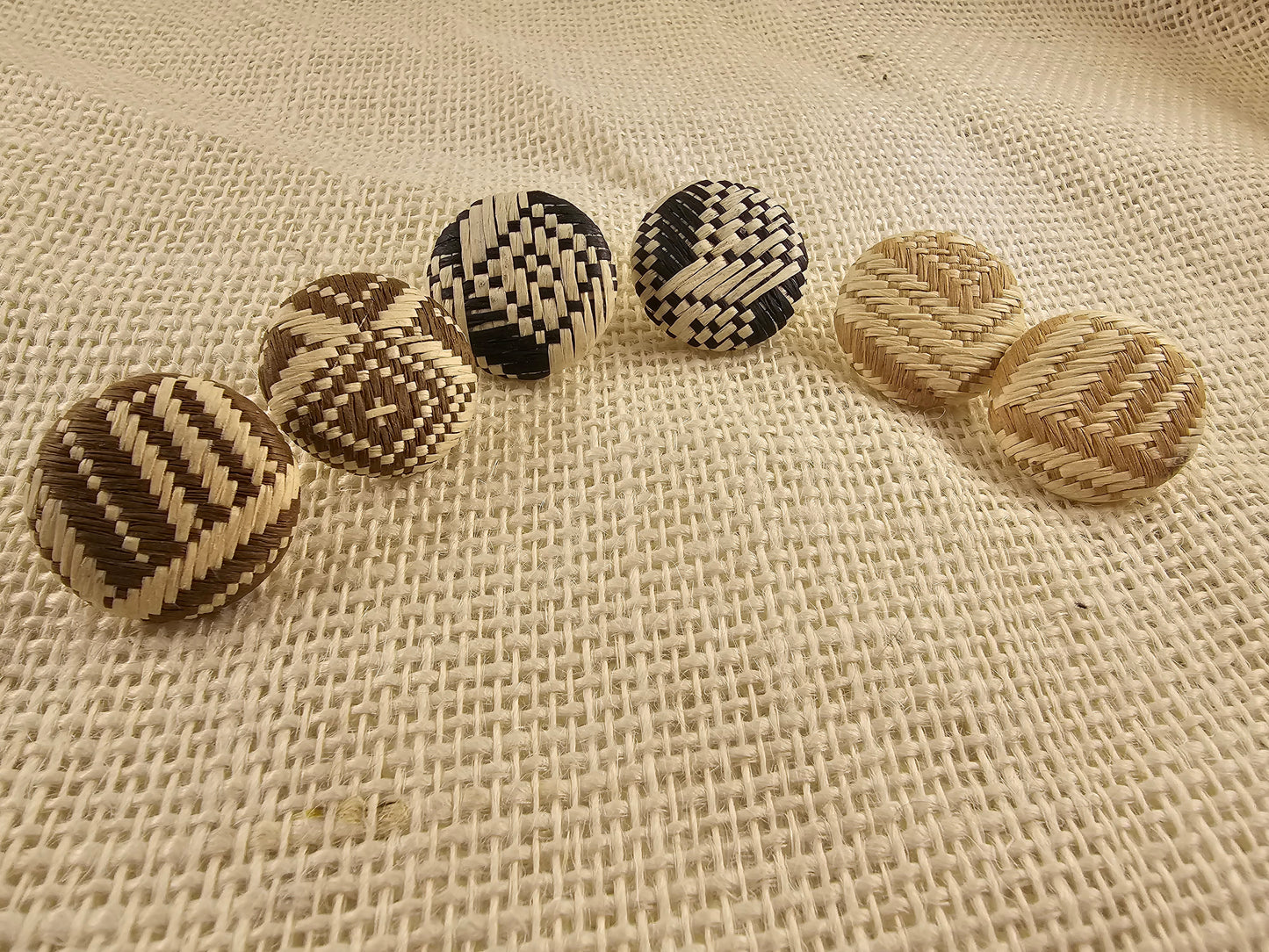 Bamboo Straw Stud Earrings