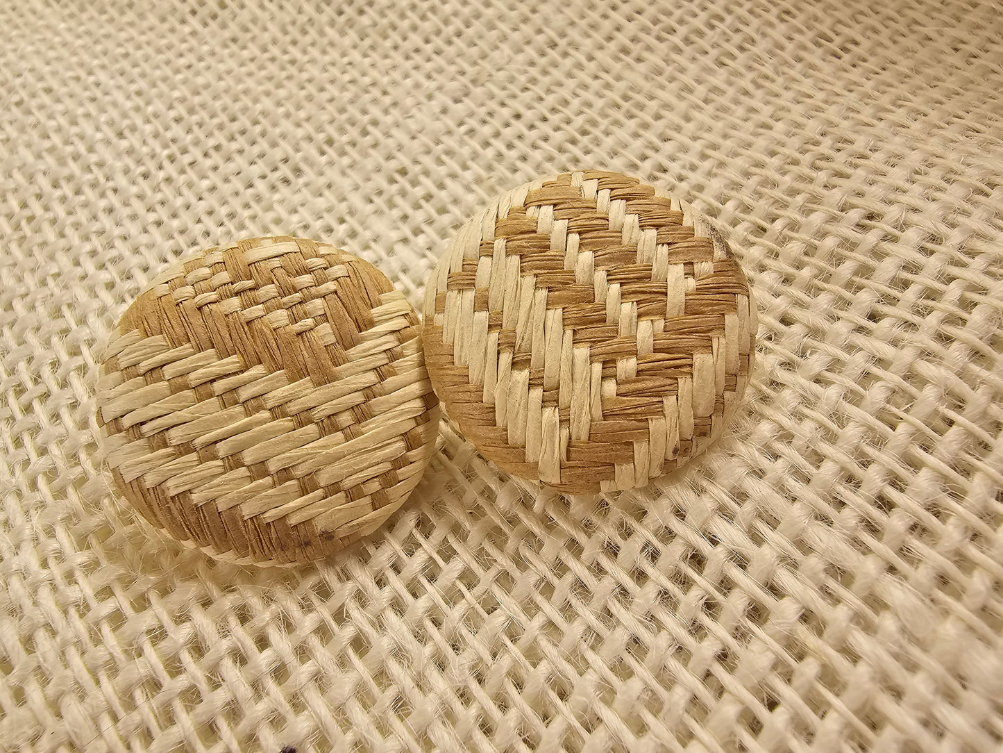 Bamboo Straw Stud Earrings