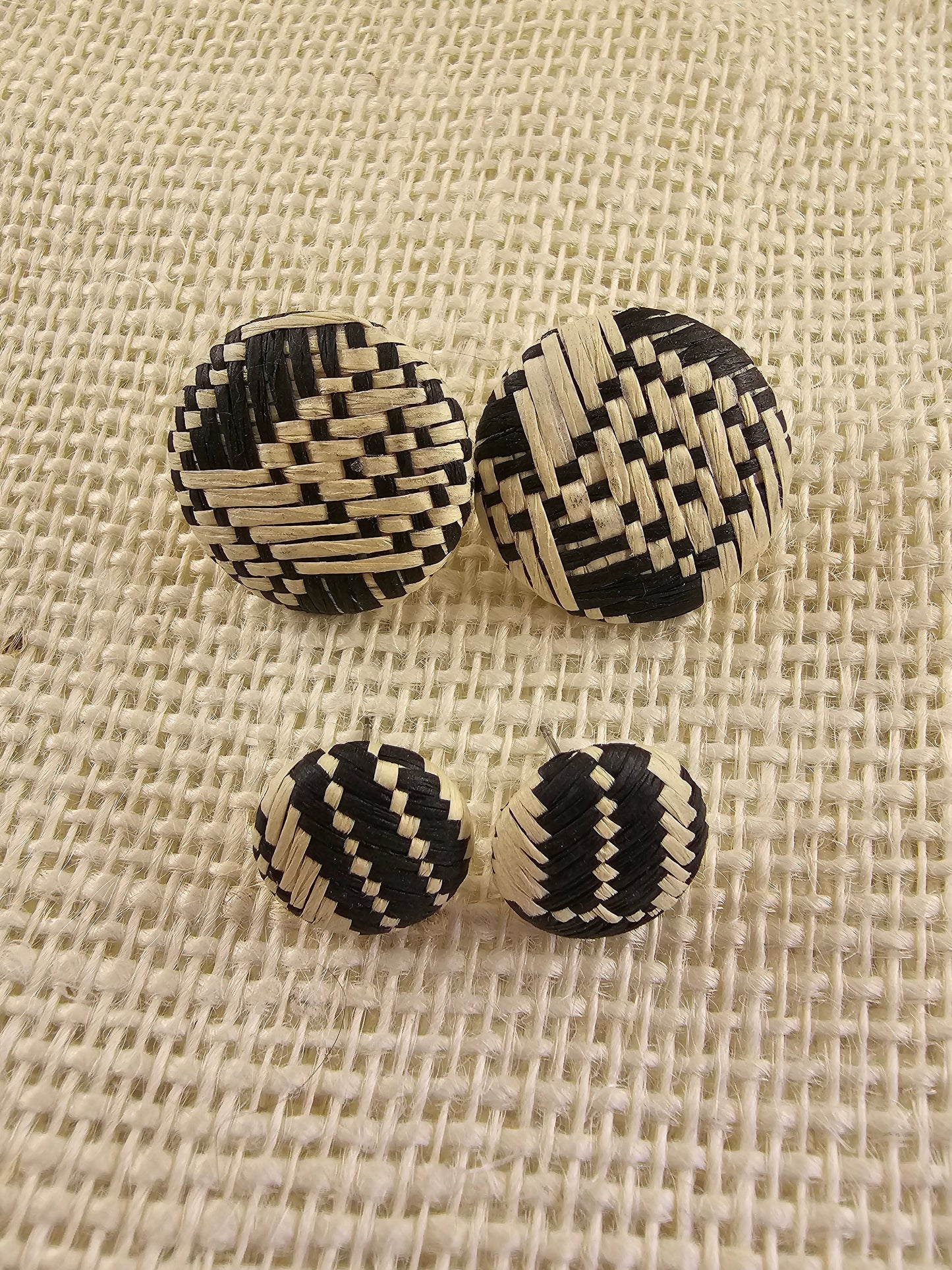 Bamboo Straw Stud Earrings