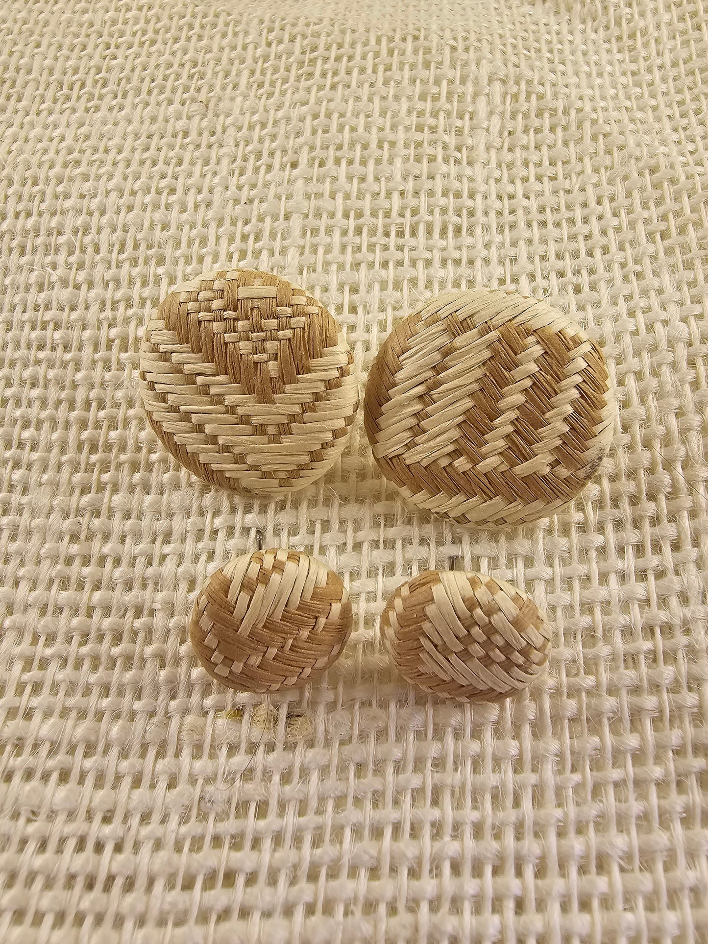 Bamboo Straw Stud Earrings